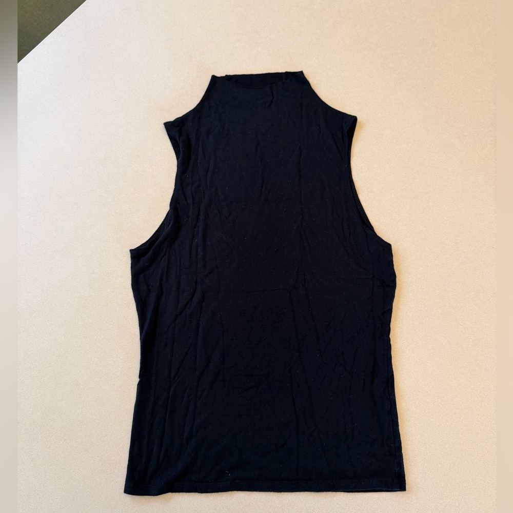 Joah Brown High Neck Sleeveless Top - Second Skin Black
